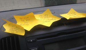 Mileage Post It Notes